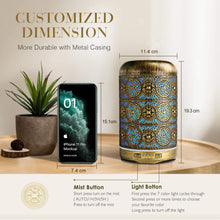 Carregar imagem no visualizador da galeria, Máquinas de Aromaterapia de Metal 260ml Difusor de Óleos Essenciais Umidificador de Ar 7 Cores Luz Noturna Desligamento Automático Temporizador Escritório Quarto