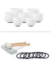 Carregar imagem no visualizador da galeria, Taça de Cristal Quartzo Fosco Chakra 8 polegadas CDEFGAB