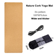 Carregar imagem no visualizador da galeria, Jusenda 183X68cm Cortiça Natural TPE Yoga Mat para Fitness 5mm Esporte Mats Pilates Exercício Antiderrapante Yoga Mat com Posição Linha Corporal
