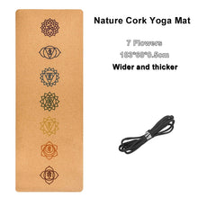 Carregar imagem no visualizador da galeria, Jusenda 183X68cm Cortiça Natural TPE Yoga Mat para Fitness 5mm Esporte Mats Pilates Exercício Antiderrapante Yoga Mat com Posição Linha Corporal
