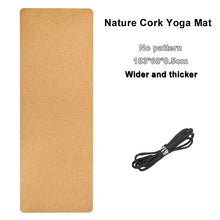 Carregar imagem no visualizador da galeria, Jusenda 183X68cm Cortiça Natural TPE Yoga Mat para Fitness 5mm Esporte Mats Pilates Exercício Antiderrapante Yoga Mat com Posição Linha Corporal
