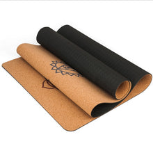 Carregar imagem no visualizador da galeria, Jusenda 183X68cm Cortiça Natural TPE Yoga Mat para Fitness 5mm Esporte Mats Pilates Exercício Antiderrapante Yoga Mat com Posição Linha Corporal
